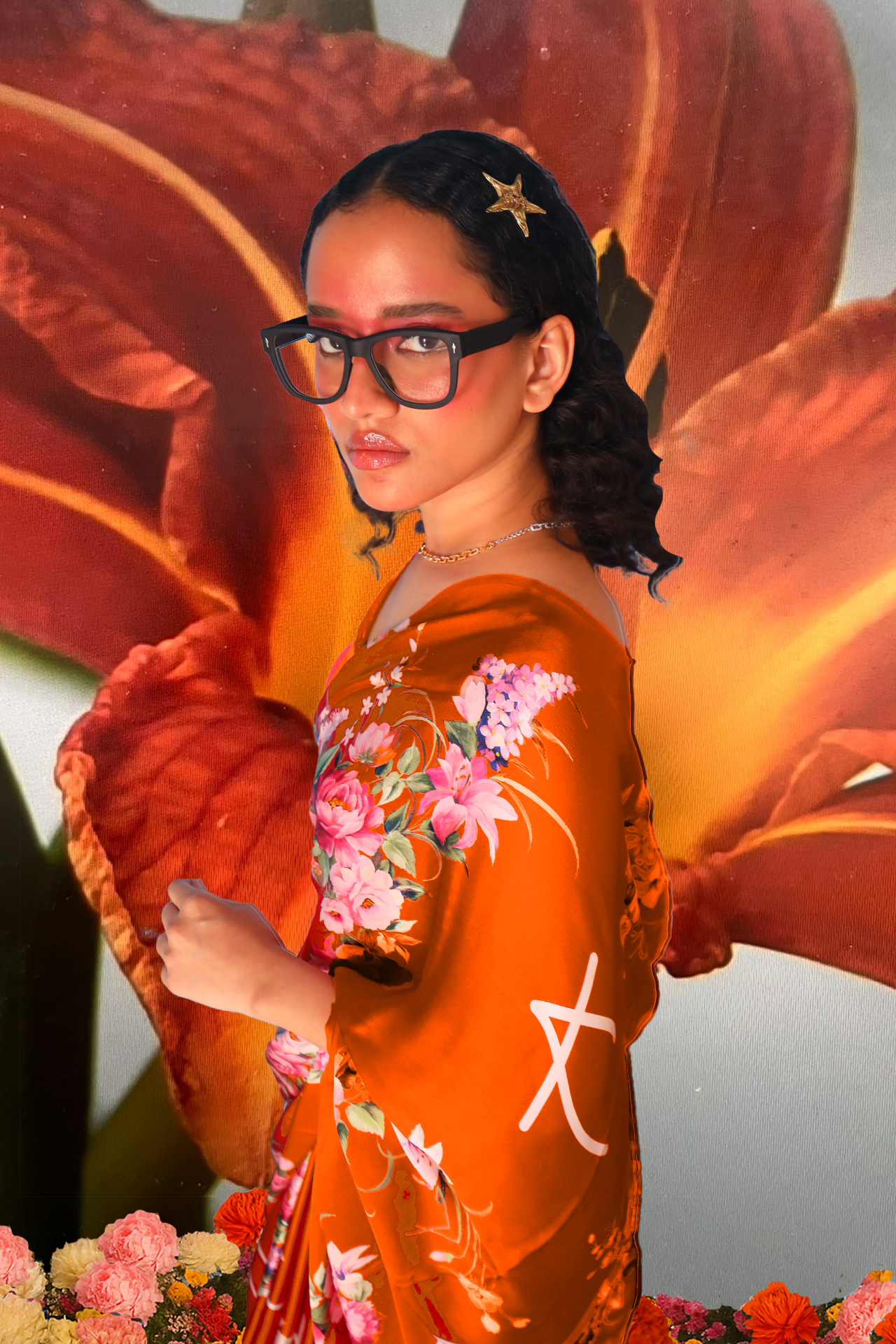 KSARGOTH Saree - orange