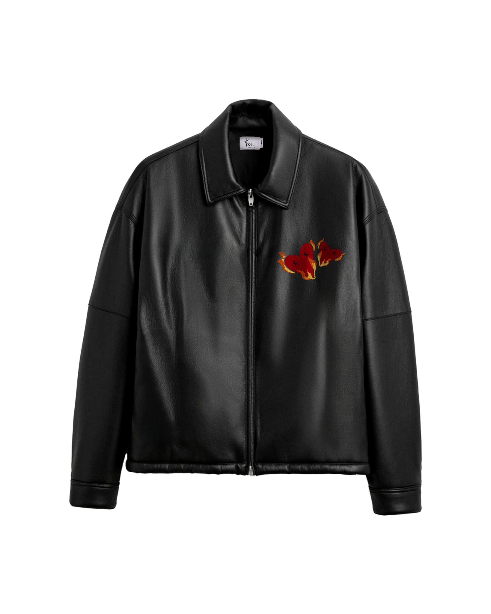 twin flames leather jacket