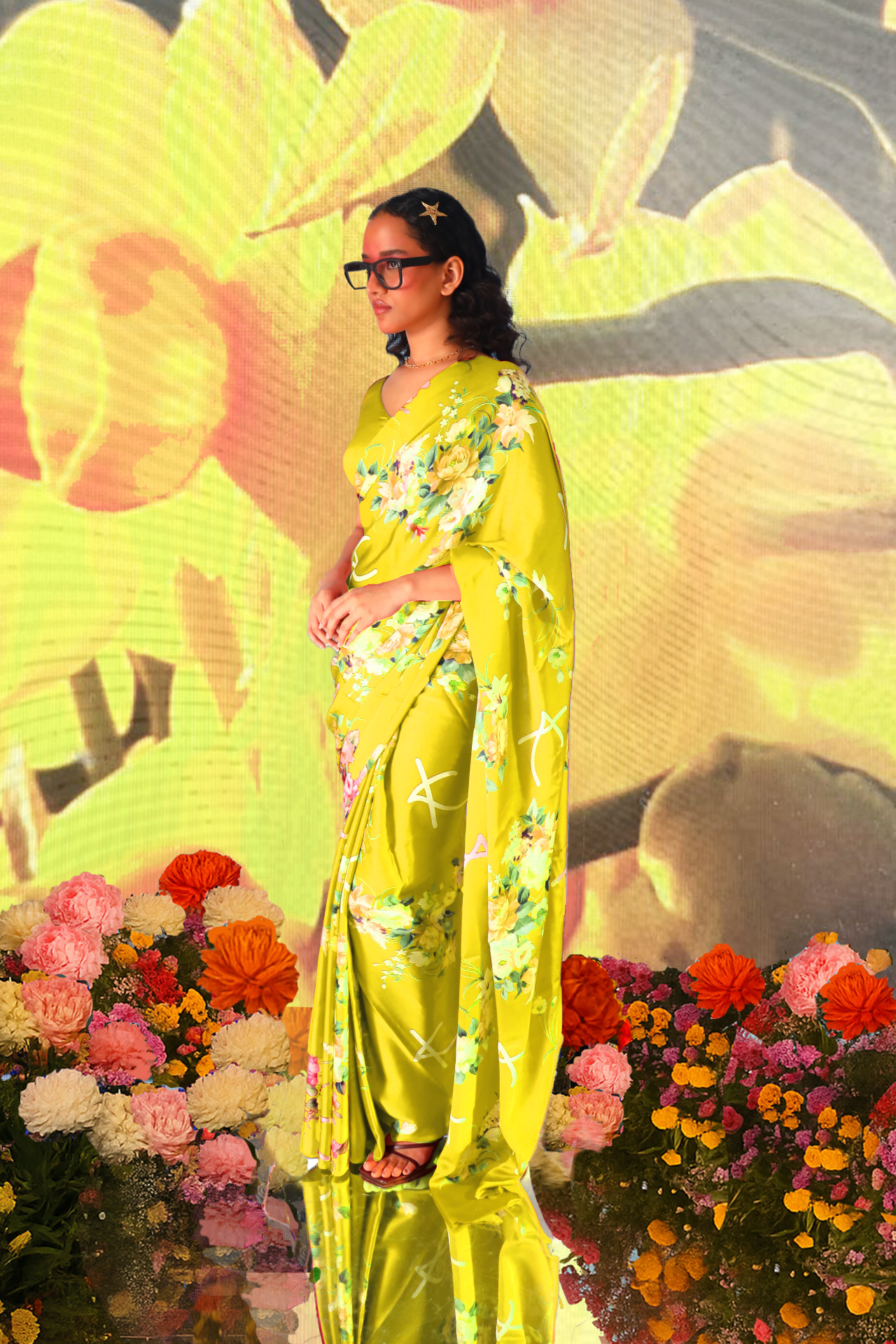 KSARGOTH Saree - yellow