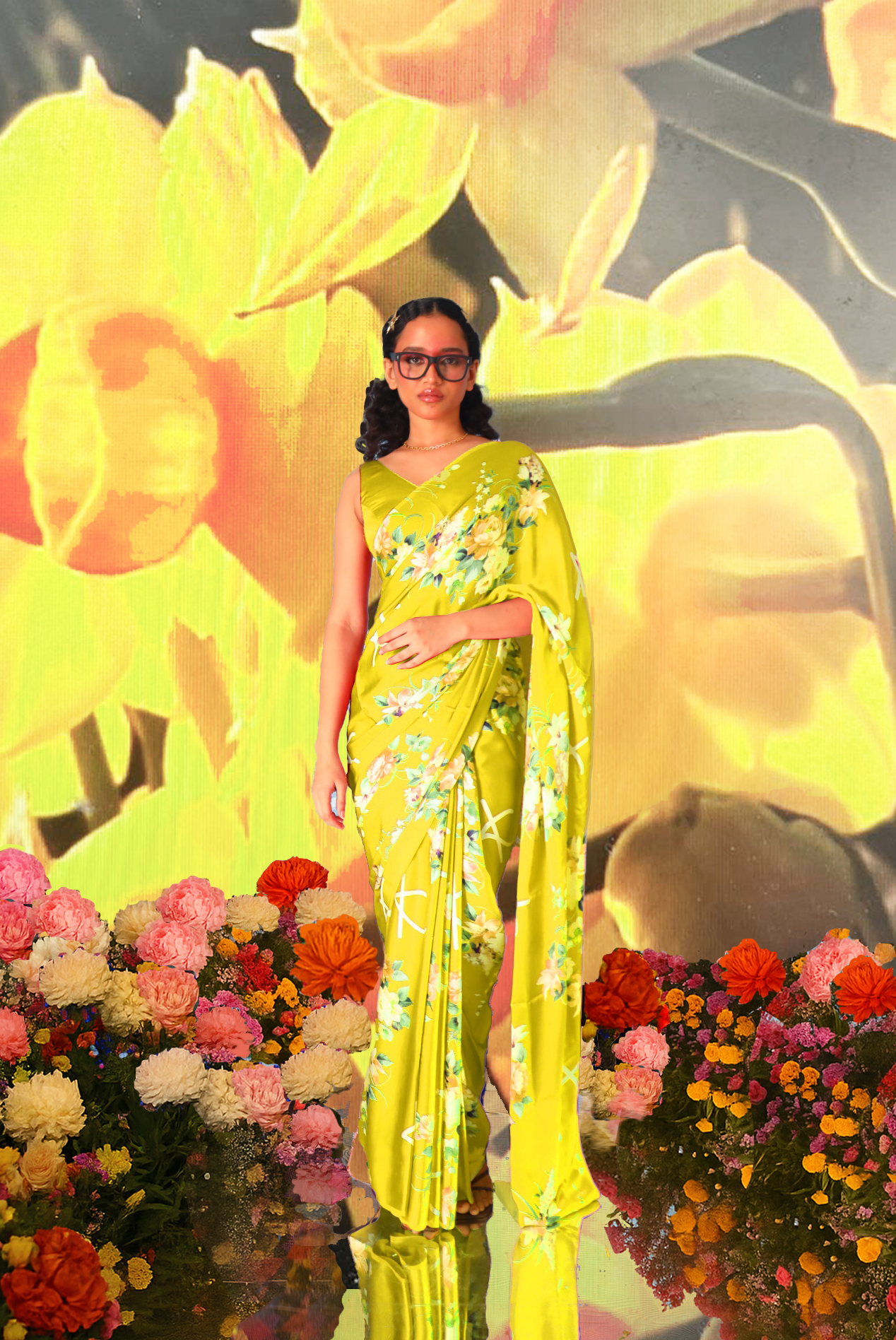 KSARGOTH Saree - yellow